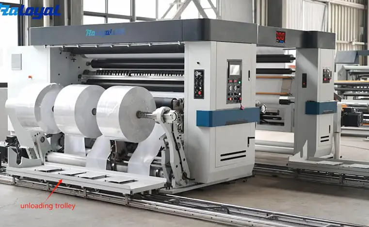 PLUS σειρά : Jumbo ετικέτα ρολό κοπής Rewinder με αυτόματη ξεφορτώσει_